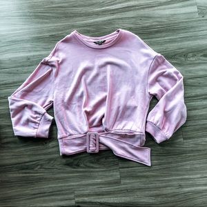 Blush Pink Savoya Buckle Sweater